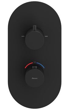 RAVAK ESPIRIT ES 063.20BLM.O2.RB07C podomítková termostatická baterie, pro 2 spotřebiče, matná černá X070286 Obrázek - fotka