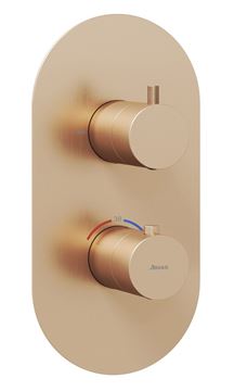 RAVAK ESPIRIT ES 063.60RGB.O2.RB07C podomítková termostatická baterie, pro 2 spotřebiče, růžové kartáčované zlato