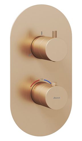 RAVAK ESPIRIT ES 067.60RGB.O3.RB07C podomítková termostatická baterie, pro 3 spotřebiče, růžové kartáčované zlato X070363 Obrázek - Hlavní obrázek