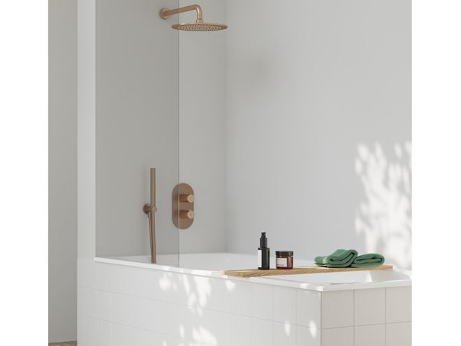 RAVAK ESPIRIT ES 067.60RGB.O3.RB07C podomítková termostatická baterie, pro 3 spotřebiče, růžové kartáčované zlato X070363 Obrázek - fotka