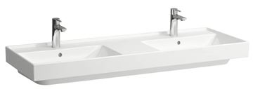 LAUFEN FIORA dvojumyvadlo 130 cm, se 2 otvory pro baterie a přepadem