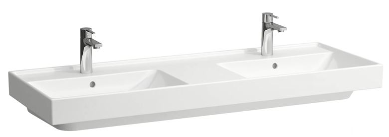 LAUFEN FIORA dvojumyvadlo 130 cm, se 2 otvory pro baterie a přepadem H814922000104L Obrázek - Hlavní obrázek