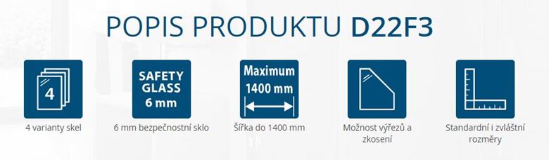 RONAL DIVERA D22F3 doplňková boční stěna 70x200 cm, aluchrom/čiré sklo D22F3 070 50 07 Obrázek - fotka