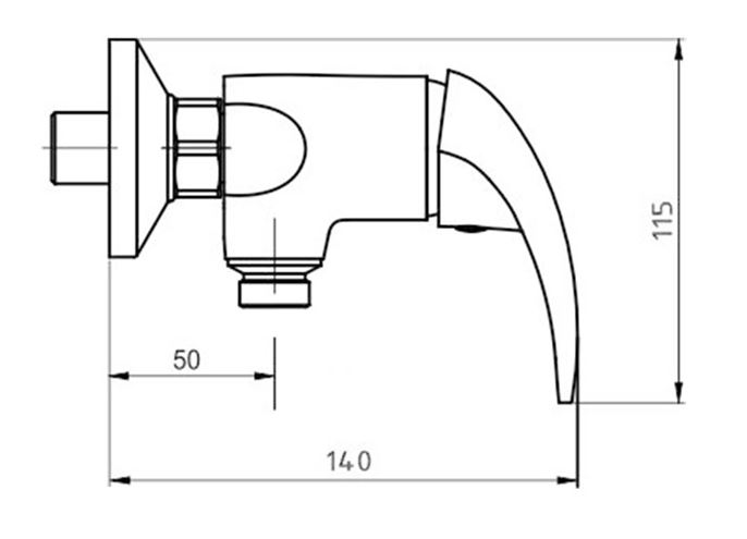 NOVASERVIS METALIA 55 sprchová nástěnná baterie, chrom 55061/1,0 Technický nákres
