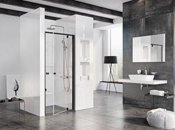 CONCEPT PIVOT STYLE PT-PDOP1 sprchové dveře 90x190 cm, pivotové, černá/čiré sklo
