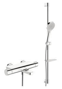 HANSA OPTIMA vanová nástěnná termostatická baterie, s přepínačem, se sprchovou soupravou, chrom