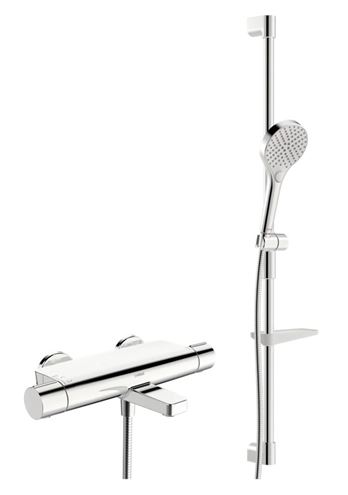 HANSA OPTIMA vanová nástěnná termostatická baterie, s přepínačem, se sprchovou soupravou, chrom 48372331 Obrázek - Hlavní obrázek