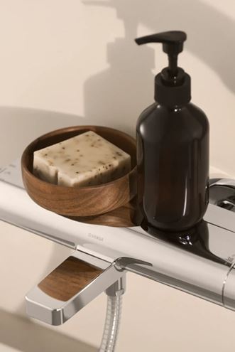 HANSA OPTIMA vanová nástěnná termostatická baterie, s přepínačem, ECO, chrom 65132201 Obrázek - fotka