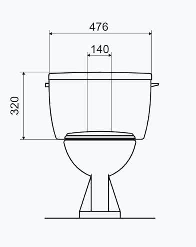 SLOVARM T-2450 WC kombi nádržka, boční přívod vody, Dual splachování T-2450 Technický nákres