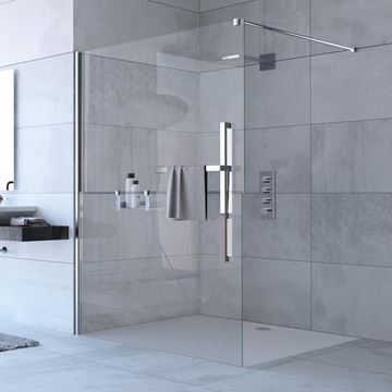 HÜPPE DUPLO PURE stěna walk-in 100x200 cm, chrom/čiré sklo DT0000.C91.322 Obrázek - fotka