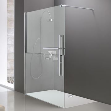 HÜPPE DUPLO PURE stěna walk-in 100x200 cm, chrom/čiré sklo