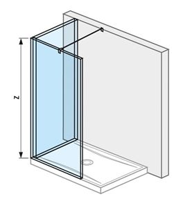 JIKA PURE stěna walk-in L 120x200 cm, stříbrná/transparentní sklo