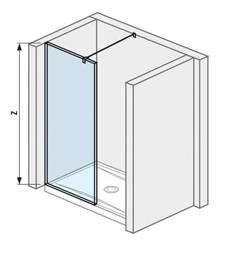 JIKA PURE stěna walk-in 68,4x200 cm, stříbrná/transparentní sklo