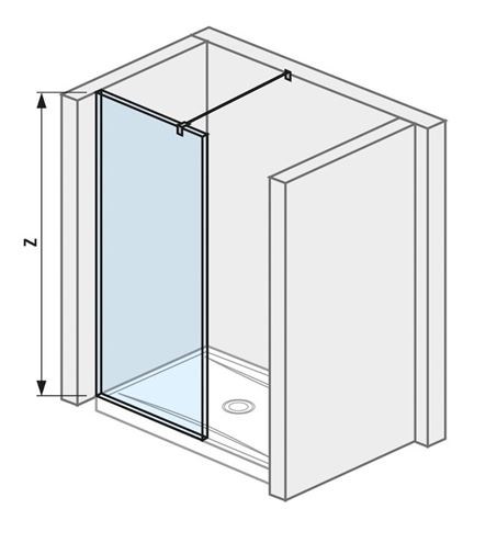 JIKA PURE stěna walk-in 68,4x200 cm, stříbrná/transparentní sklo H2674290026681 Obrázek - Hlavní obrázek