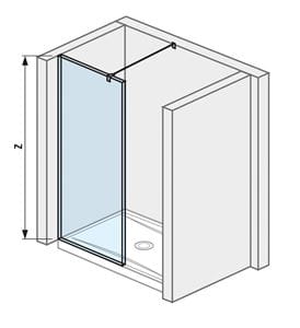 JIKA PURE stěna walk-in 68,4x200 cm, stříbrná/transparentní sklo