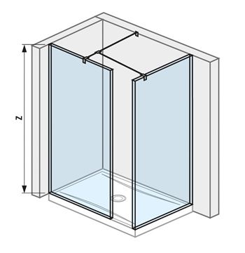 JIKA PURE stěna walk-in 68,4x200 cm, stříbrná/transparentní sklo