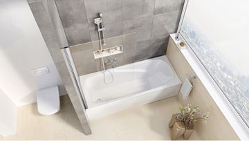 RAVAK PVS1 80 vanová zástěna 80x140 cm, pevná, bílá/sklo transparent 79840100Z1 Obrázek - fotka