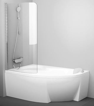 RAVAK ROSA CVSK1 160/170 L vanová zástěna 100x150 cm, levá, lítací, bright alu/sklo transparent