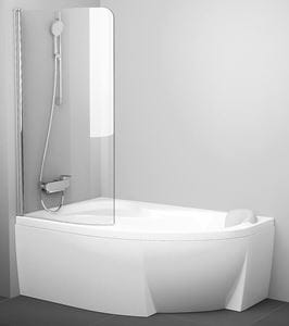 RAVAK ROSA CVSK1 140/150 L vanová zástěna 85x150 cm, levá, lítací, bright alu/sklo transparent