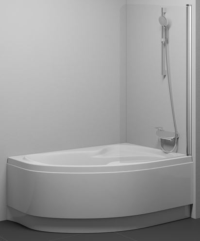 RAVAK ROSA CVSK1 140/150 P vanová zástěna 85x150 cm, pravá, lítací, satin/sklo transparent 7QRM0U00Y1 Obrázek - Hlavní obrázek