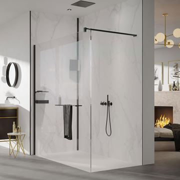 HÜPPE SELECT+ stěna walk-in 100x200 cm, Black Edition/čiré sklo SL0204.123.322 Obrázek - fotka