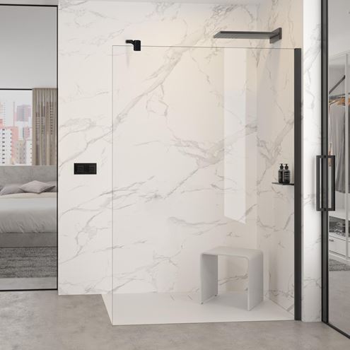 HÜPPE SELECT+ stěna walk-in 100x200 cm, Black Edition/čiré sklo SL0304.123.322 Obrázek - fotka