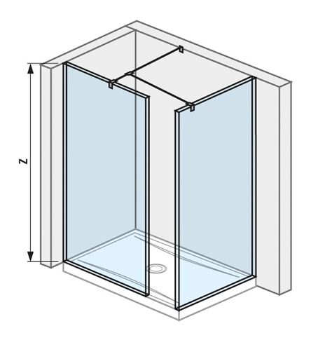 JIKA PURE stěna walk-in 78,4x200 cm, stříbrná/sklo transparent H2684260026681 Obrázek - Hlavní obrázek