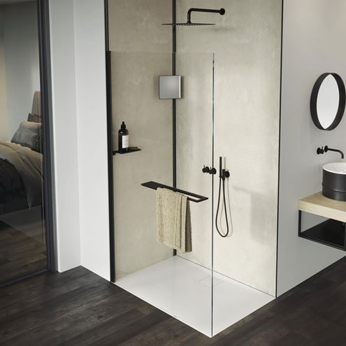 HÜPPE SELECT+ stěna walk-in 75x200 cm, Black Edition/čiré sklo SL0101.123.322 Obrázek - fotka