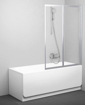RAVAK VS2 105 vanová zástěna 105x140 cm, skládací, satin/sklo transparent