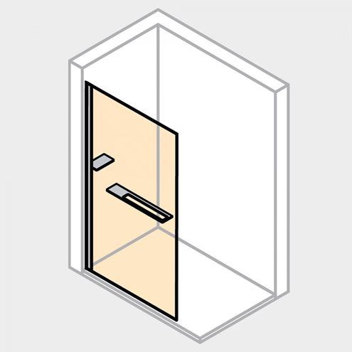 HÜPPE SELECT+ stěna walk-in 90x200 cm, Black Edition/čiré sklo SL0103.123.322 Technický nákres