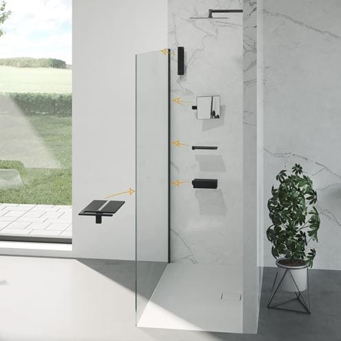 HÜPPE SELECT+ stěna walk-in 120x200 cm, Black Edition/čiré sklo SL0305.123.322 Obrázek - fotka