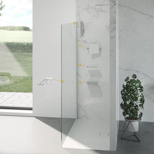 HÜPPE SELECT+ stěna walk-in 100x200 cm, matná stříbrná/čiré sklo SL0104.087.322 Obrázek - fotka