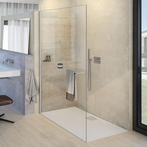 HÜPPE SELECT+ stěna walk-in 100x200 cm, matná stříbrná/čiré sklo SL0104.087.322 Obrázek - fotka