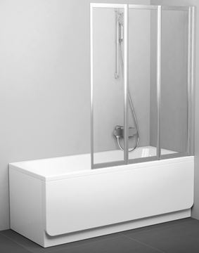 RAVAK VS3 100 vanová zástěna 100x140 cm, skládací, satin/sklo transparent