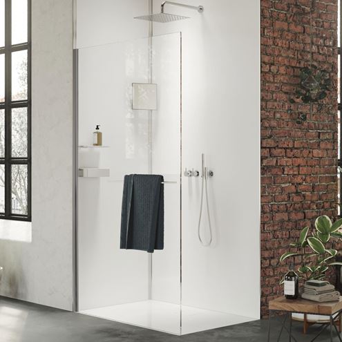 HÜPPE SELECT+ stěna walk-in 75x200 cm, matná stříbrná/čiré sklo SL0101.087.322 Obrázek - fotka