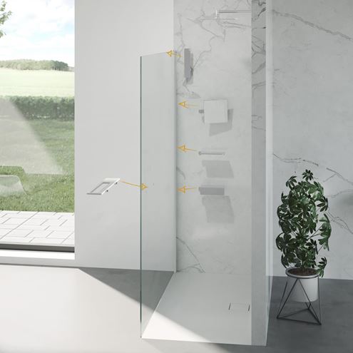 HÜPPE SELECT+ stěna walk-in 140x200 cm, matná stříbrná/čiré sklo SL0306.087.322 Obrázek - fotka