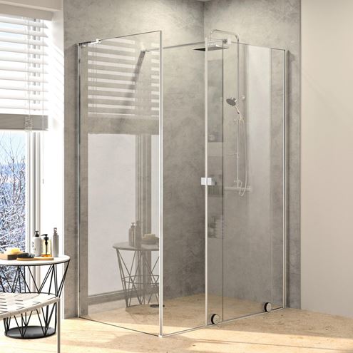 HÜPPE XTENSA PURE boční stěna 90x200 cm, pololesklá stříbrná/čiré sklo XT0307.069.322 Obrázek - fotka