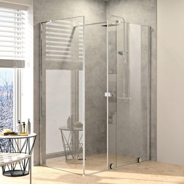 HÜPPE XTENSA PURE boční stěna 90x200 cm, pololesklá stříbrná/čiré sklo XT0307.069.322 Obrázek - fotka