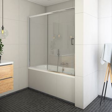 ROTH LEGA LLV2/1600 vanová zástěna 160x150 cm, posuvná, brillant/sklo transparent 572-1600000-00-02 Obrázek - fotka