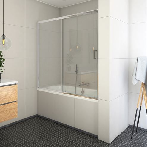 ROTH LEGA LLV2/1600 vanová zástěna 160x150 cm, posuvná, brillant/sklo transparent 572-1600000-00-02 Obrázek - fotka