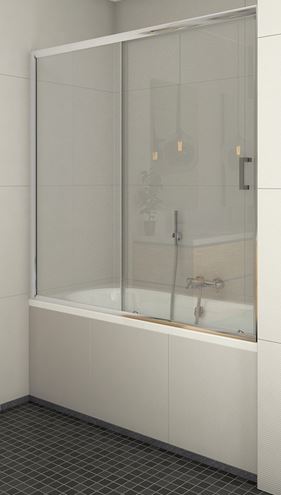ROTH LEGA LLV2/1600 vanová zástěna 160x150 cm, posuvná, brillant/sklo transparent 572-1600000-00-02 Obrázek - Hlavní obrázek