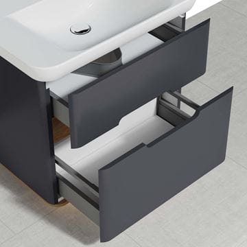 VITRA SENTO skříňka s umyvadlem 78x48,5x68,5 cm, 2 zásuvky, s osvětlením, antracite mat 60836 Obrázek - fotka