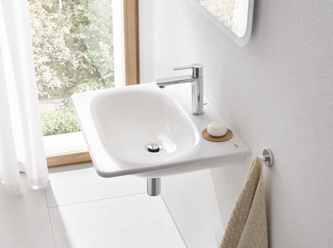 GROHE ESSENCE umyvadlo 60 cm, s otvorem pro baterii a přepadem, PureGuard, alpská bílá 3956500H Obrázek - fotka