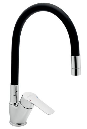 NOVASERVIS METALIA 54 dřezová baterie, s flexi ramínkem, černá/chrom 54014F,0C Obrázek - Hlavní obrázek