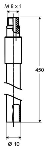 SCHELL připojovací sada pr.10 mm, 450 mm, chrom 084800699 Technický nákres