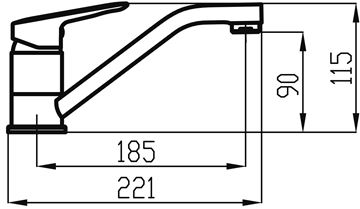 NOVASERVIS METALIA 54 umyvadlová/dřezová stojánková baterie, chrom 54096,0 Technický nákres