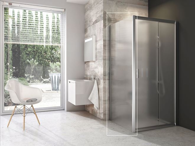 RAVAK BLIX BLPS 80 boční stěna 80x190 cm, satin/sklo grape 9BH40U00ZG Obrázek - fotka