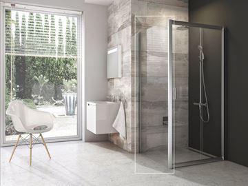 RAVAK BLIX BLPS 90 boční stěna 90x190 cm, satin/čiré sklo 9BH70U00Z1 Obrázek - fotka