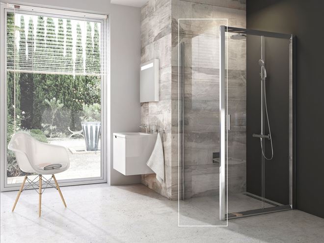 RAVAK BLIX BLPS 80 boční stěna 80x190 cm, bright alu/čiré sklo 9BH40C00Z1 Obrázek - fotka