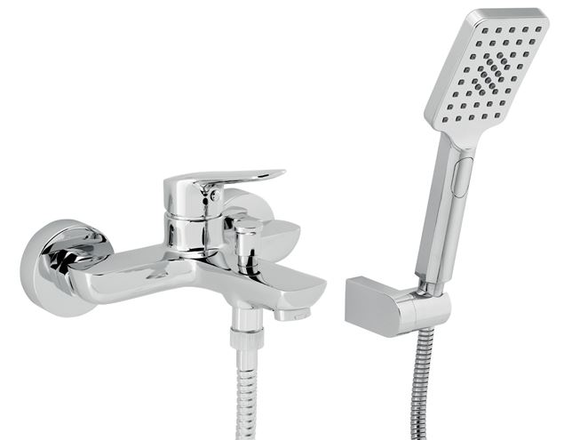 NOVASERVIS METALIA 54 vanová nástěnná baterie, s přepínačem, se sprchovou soupravou, Eco, chrom 54020,0 Obrázek - Hlavní obrázek
